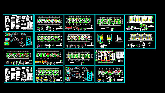 住宅 全套 cad 图纸 多层住宅 cad图纸 建筑图纸 dwg 黑色