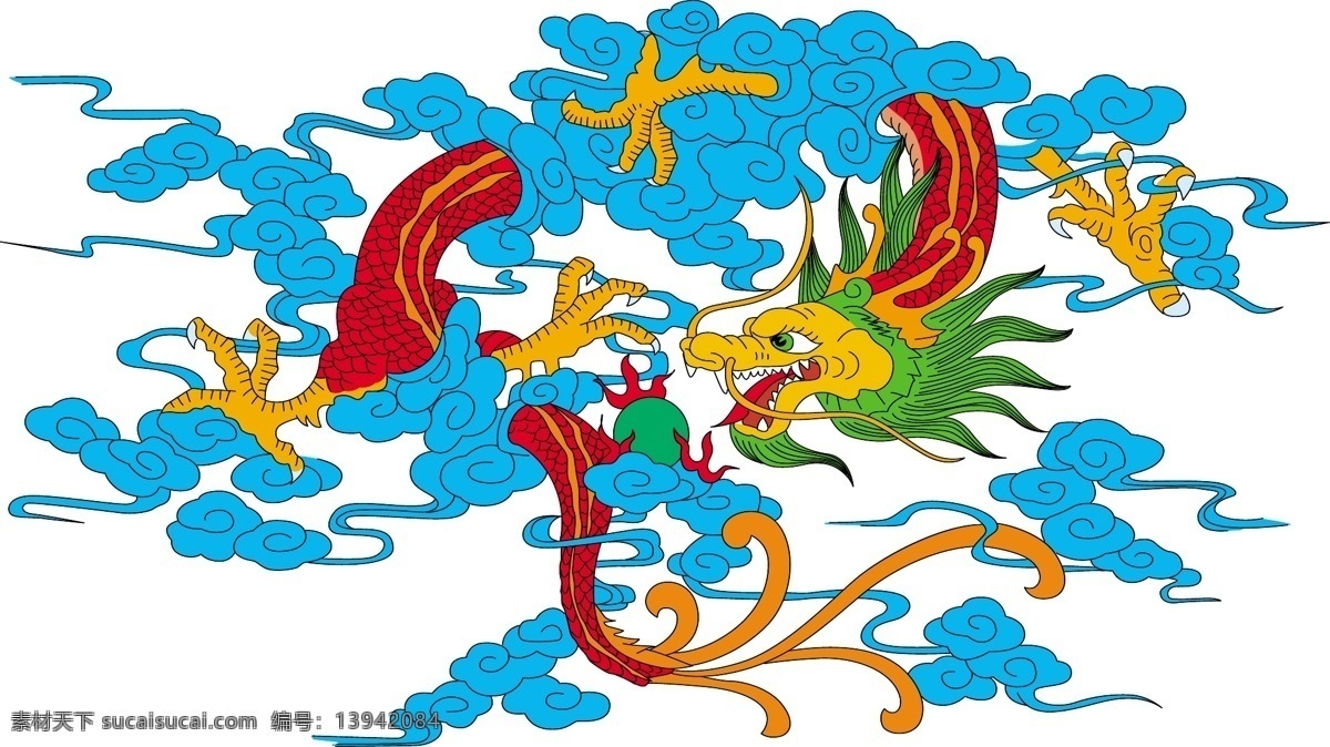 卡通 元素 浮雕 中国 龙 卡通元素 中国龙素材 中国龙 卡通中国龙 祥云
