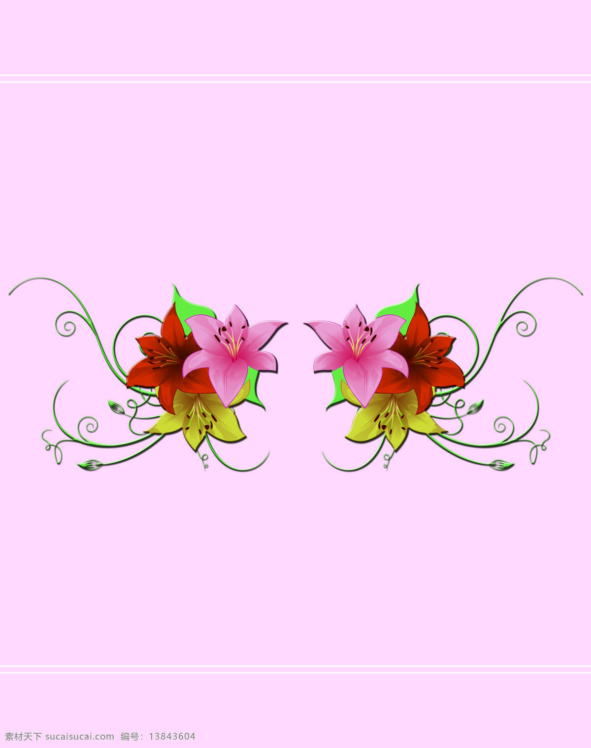 对称 花束 腰带 风格 移门 百合 百合花束 黑色花纹底纹 腰线 k0401 红粉依人 对称花 红百合 粉百合 移门大全23 索亚卡 家居装饰素材