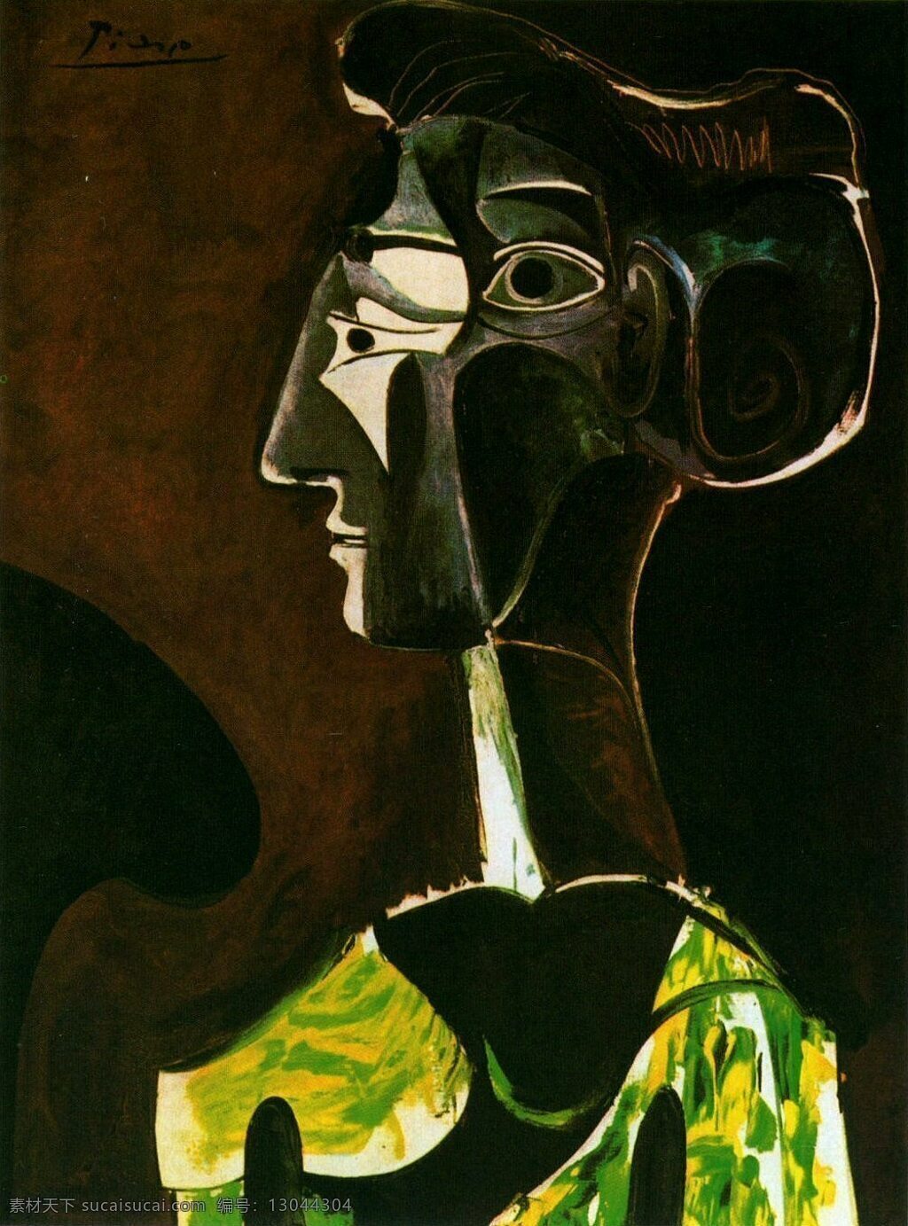 jacqueline 西班牙 画家 巴勃罗 毕加索 抽象 油画 人物 人体 装饰画 profil grand 1963 装饰素材