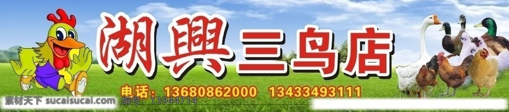 湖兴三鸟店 三鸟店 招牌 鸡 鸭 鹅 矢量
