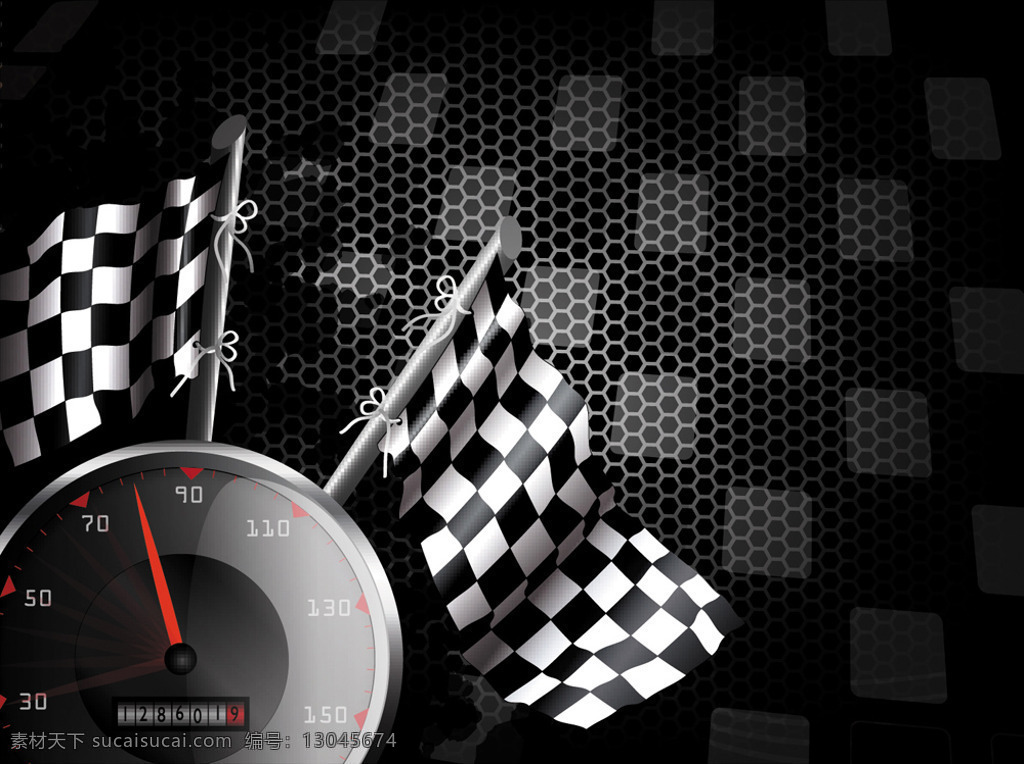 比赛 主题 花纹 背景 矢量 赛车 赛车旗帜 图案 里程表 矢量图