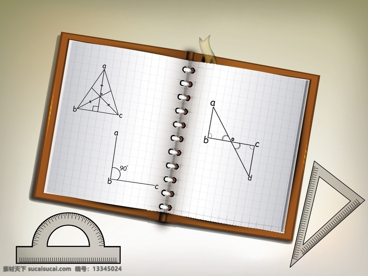 书本 上 面的 几何图形 尺块 学习元素 学习主题 教育主题 办公学习 生活百科 矢量素材 白色