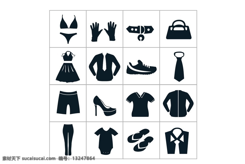 夏季服装图标 夏天 服装 图标 衣服 包包 graphicriver 标志图标 其他图标