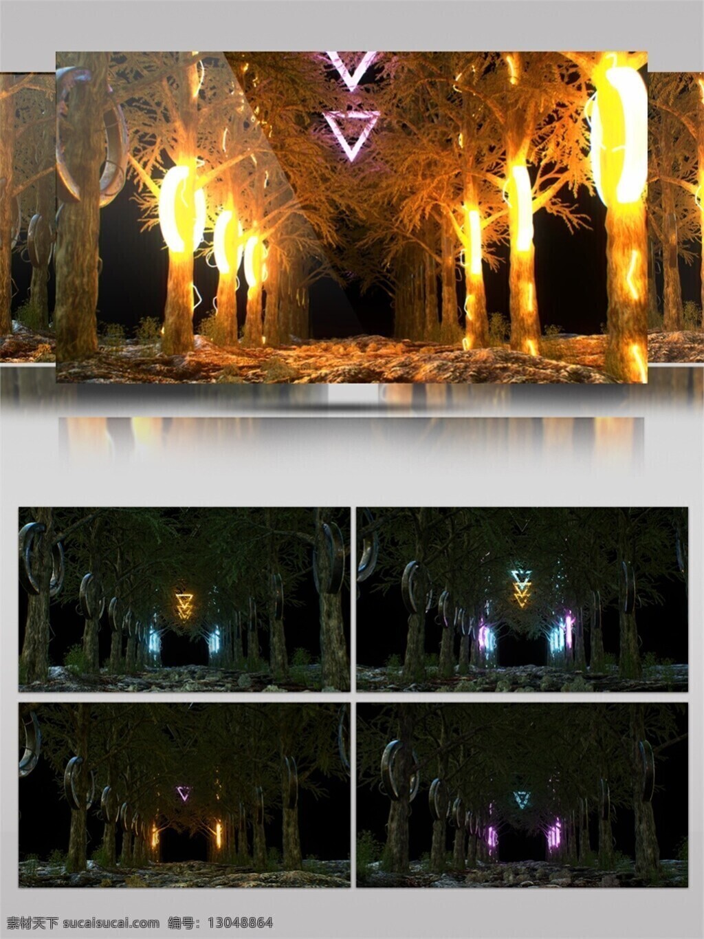 光斑散射 激光 金色 梦幻 视觉享受 手机壁纸 树 动态 视频
