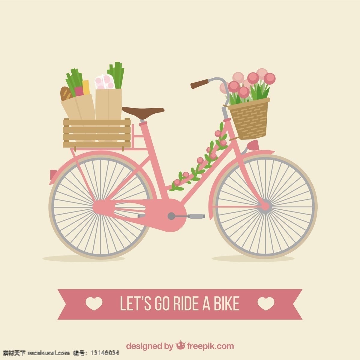我们 去 骑 自行车 复古 花卉 可爱 交通 老式花卉 篮子 老式的花 复古复古 白色