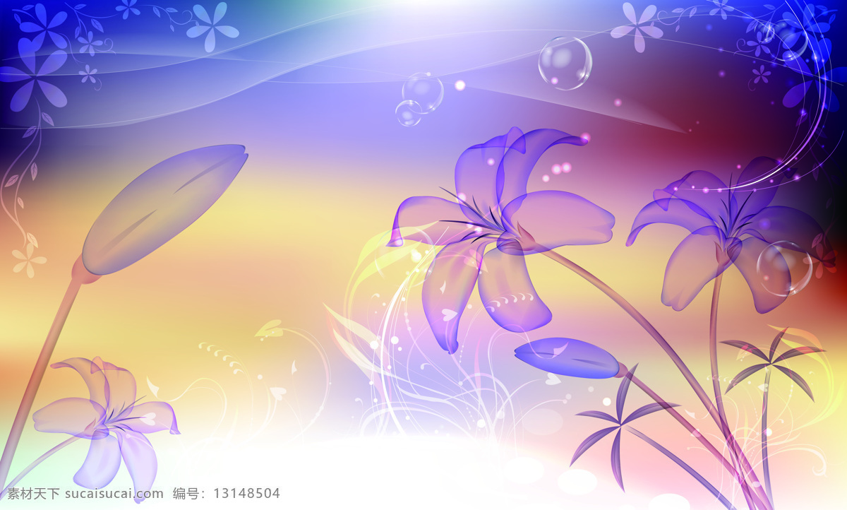 淡紫色 花朵 装饰画 花卉 脱俗