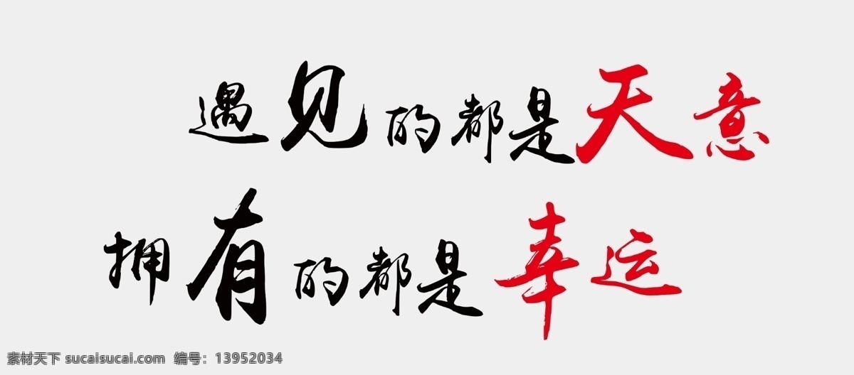 形象墙字体 天意 幸运 亚克力雕刻 形象墙 艺术字 遇见 拥有 分层