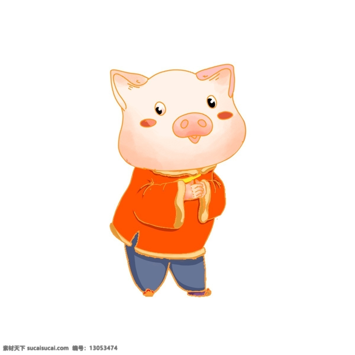 恭喜发财 中国 风 拜年 猪 卡通 中国风 喜庆 春节 手绘 小猪 新年 猪年 2019年 小猪形象 猪年形象