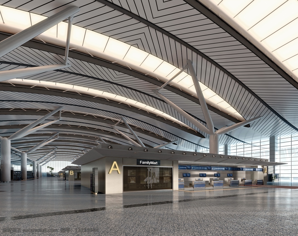飞机场 渲染 渲染图 室内装潢 室内设计 3d作品 3d设计
