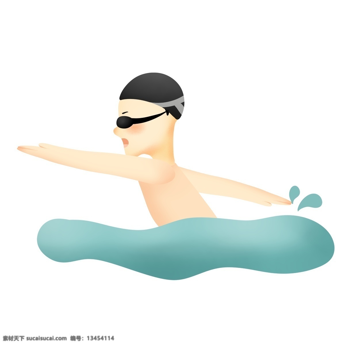 游泳的男子 夏日 运动 游泳 泳帽