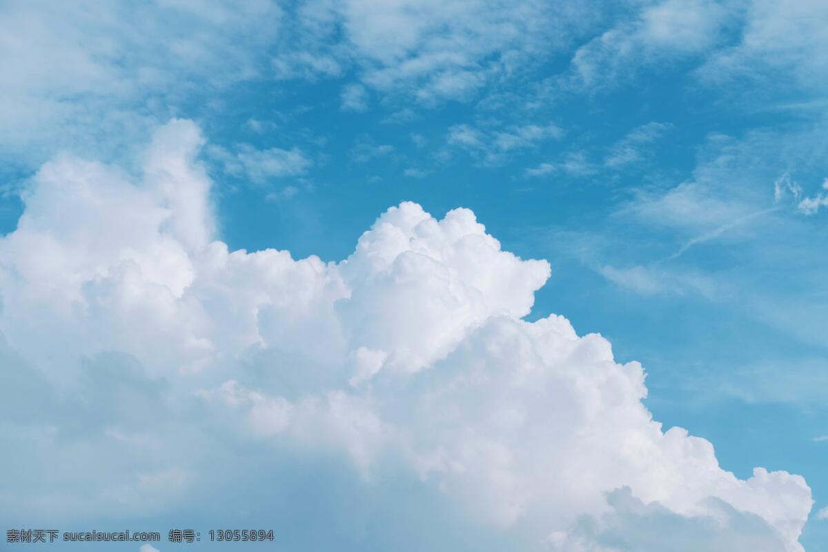 晴空 蓝天 白云 云朵 云层 厚白云 风景 自然景观 山水风景