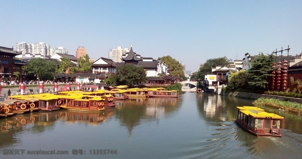 天空 下 秦淮 人家 南京 夫子庙 秦淮河 河畔 水面 小船 美景 旅游摄影 国内旅游