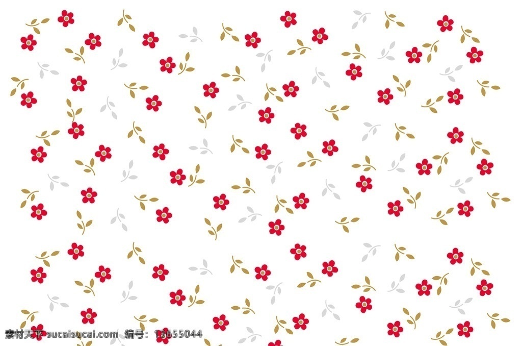 碎花矢量图 红色 小花 ai矢量图 卡通