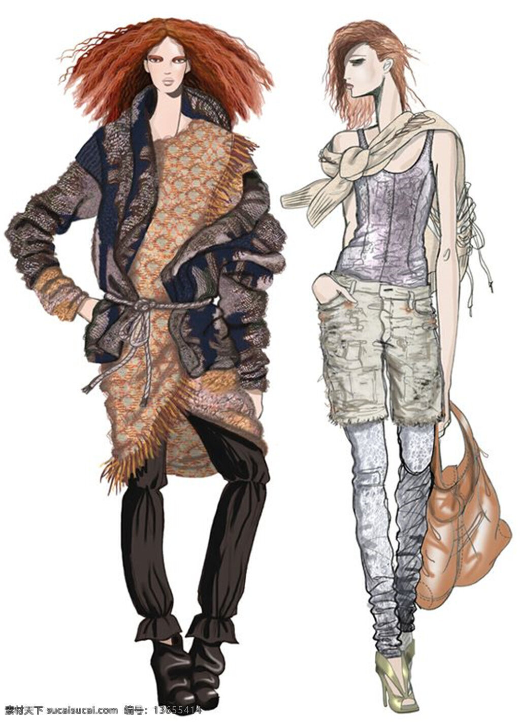 时尚 野性 花纹 外套 女装 效果图 服装设计 服装效果图 花纹外套