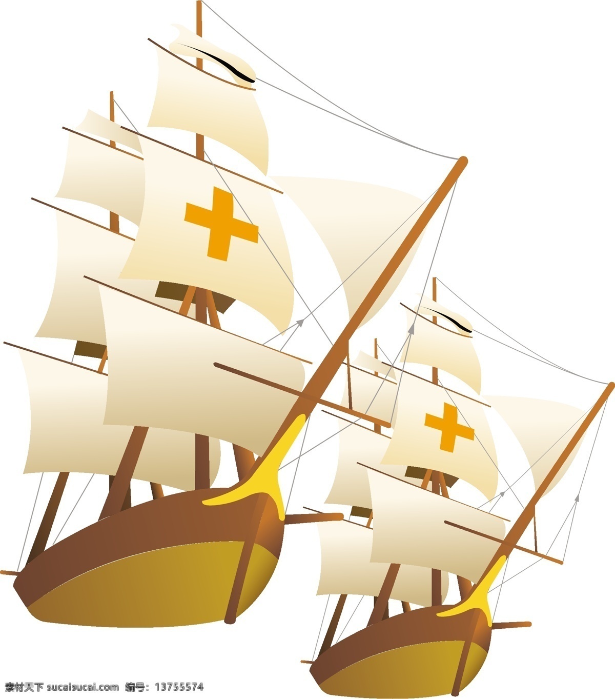 款 帆船 插画 古老 航行 红十字 模板 设计稿 素材元素 扬帆 源文件 矢量图