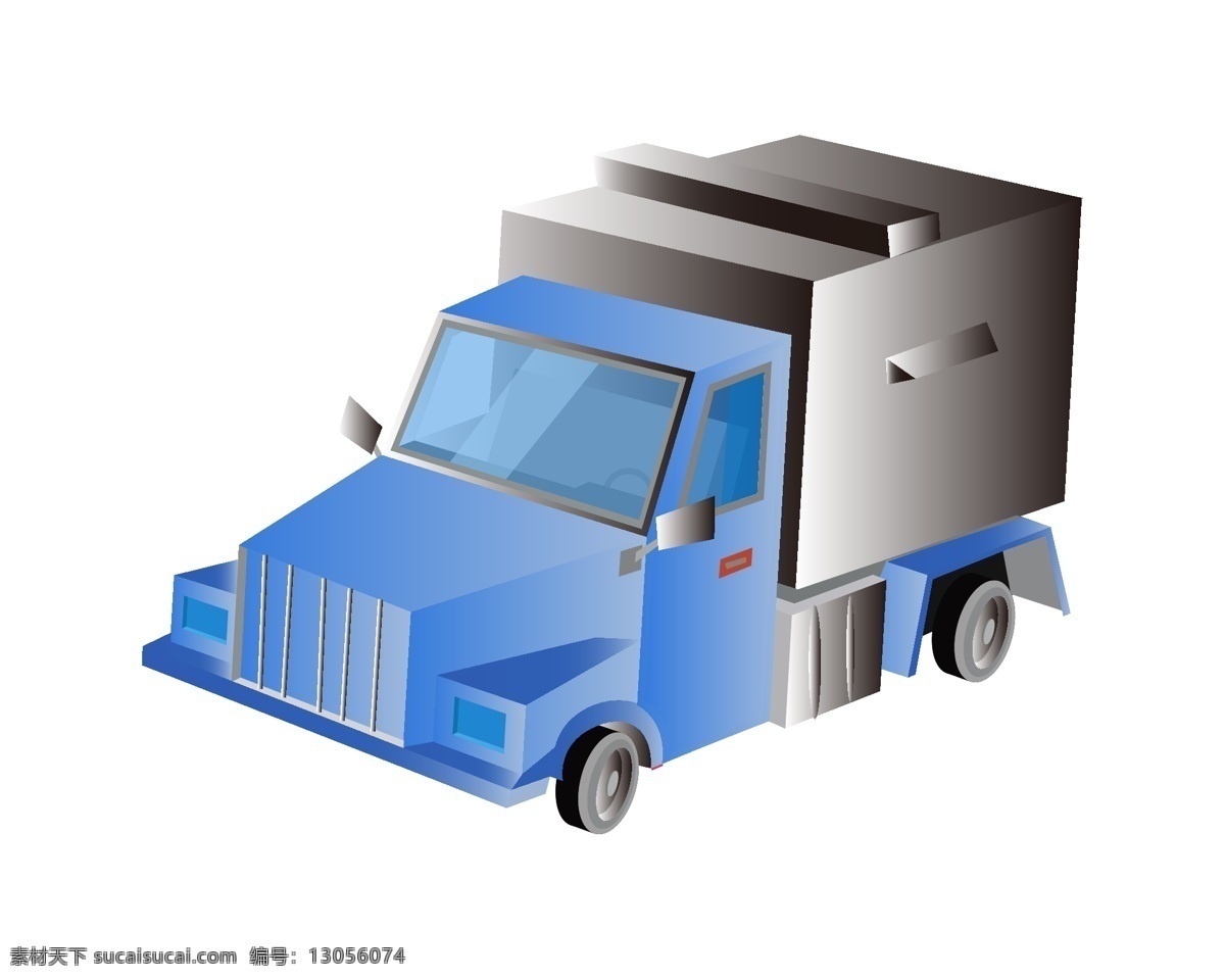 蓝色 货车 图案 插图 蓝色汽车 拉货货车 交通工具 实用工具 外出的汽车 偏平化插画 运输工具 大货车