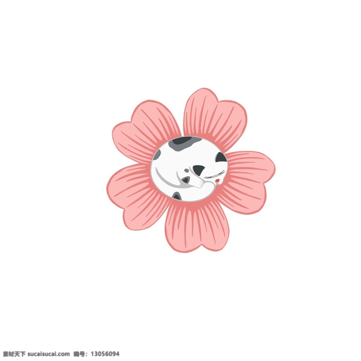 简约 唯美 小 清新 花儿 猫 元素 图案