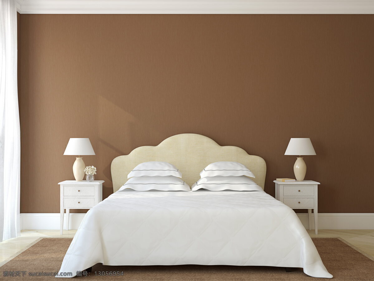 现代 卧室 装修 效果 双人床 现代床 床铺 床上用品 枕头