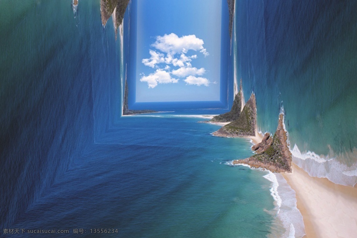 正方形的世界 蓝天 白云 大海 沙滩 petey ulatan 摄影作品 上 小岛 蓝天白云