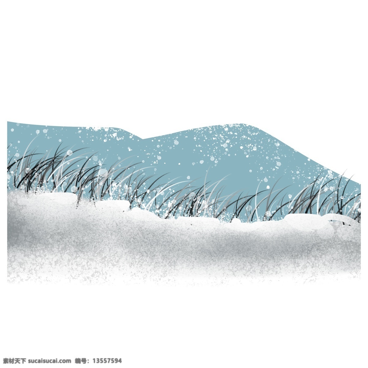 蓝色 矢量 通用 雪景 装饰 树丛 草丛 植物 环保 天然 自然 森林 草地 园艺 土地 绿地 原野 田野 大地 冬季 户外