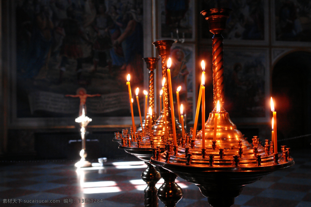复活节 教堂 蜡烛 烛光 复活节快乐 复活节素材 节日庆典 生活百科