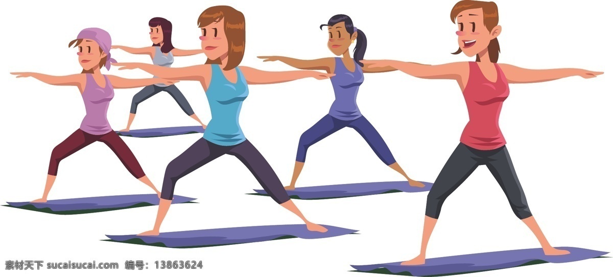 集体 练 瑜伽 矢量 免 抠 健身 瘦身 减肥 户外运动 做操 有氧运动 跳舞 排练