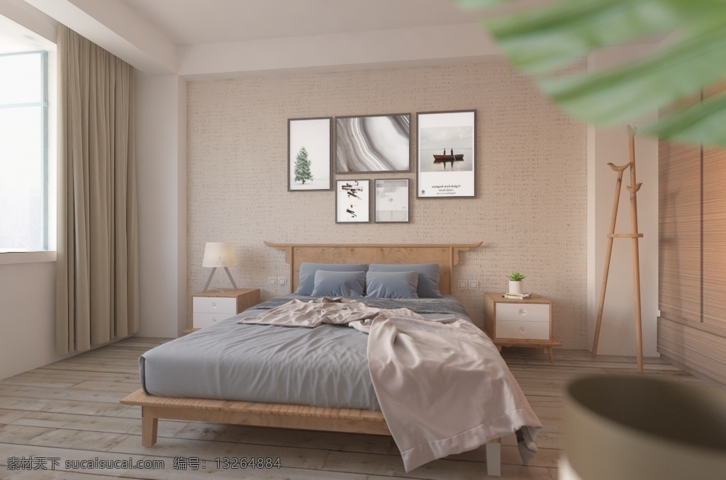 原木 温馨 卧室 效果图 简约 室内设计 现代 舒适