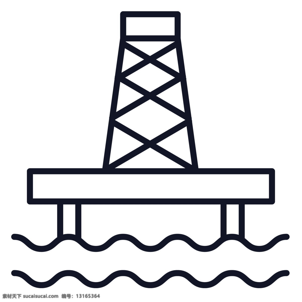 海水油井图标 油井 海水 水流 厂房建筑 卡通建筑 建筑图标 工地建筑 厂房图标 房子图标