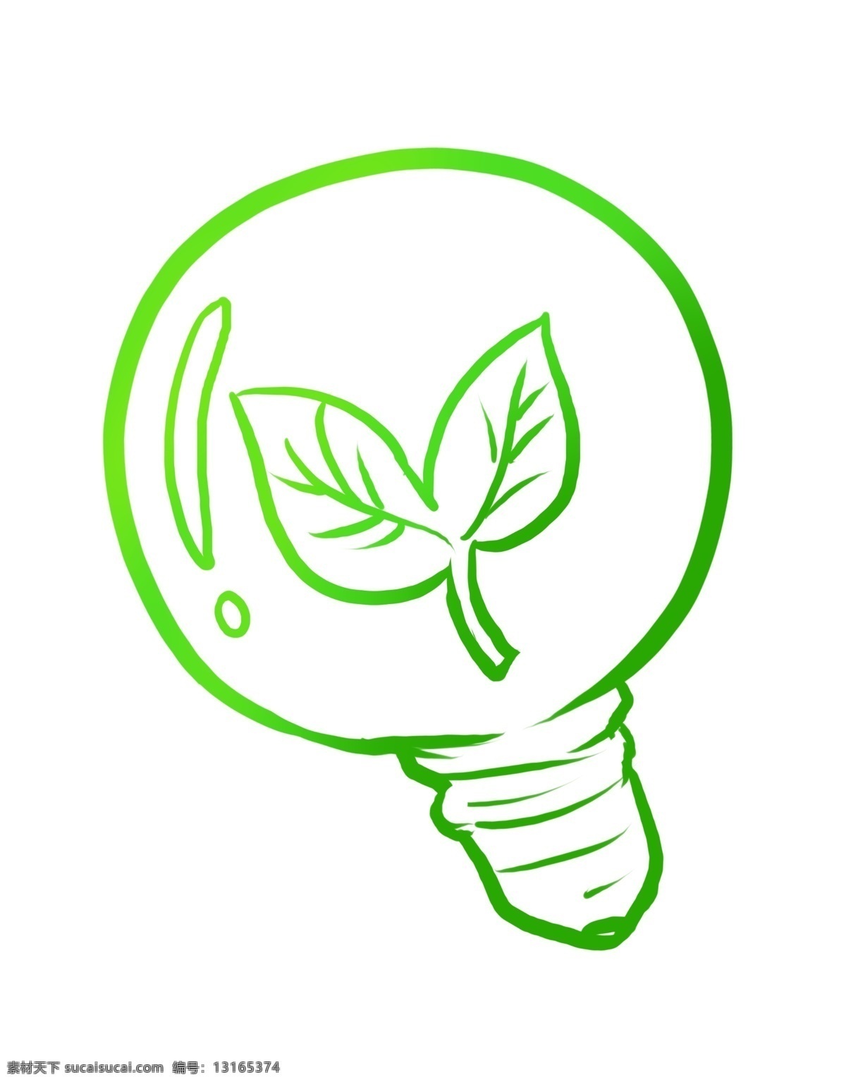 绿色圆形灯泡 绿色 灯泡 环保