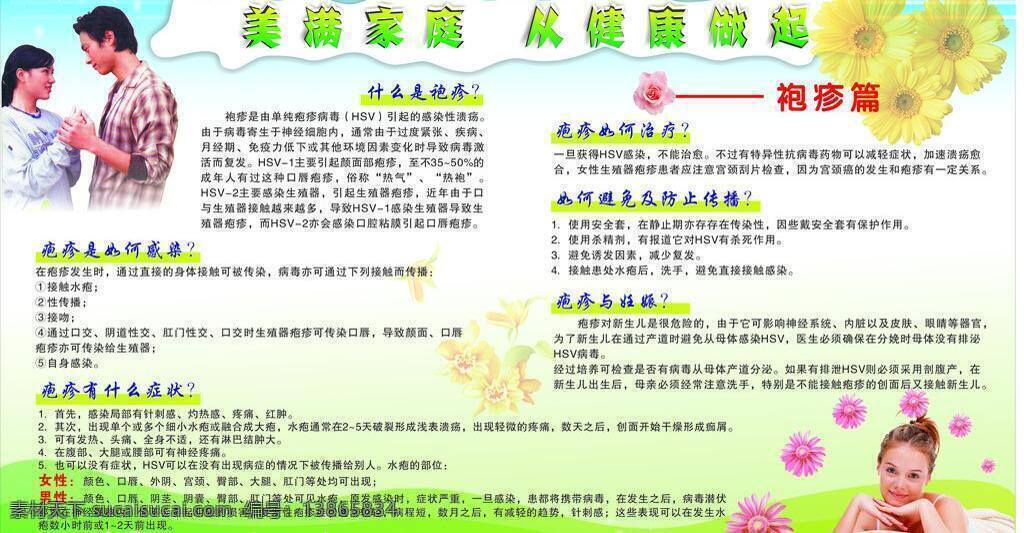医院 海报 花 菊花 医院海报 门诊海报 疱疹海报 疱疹 美满家庭 矢量