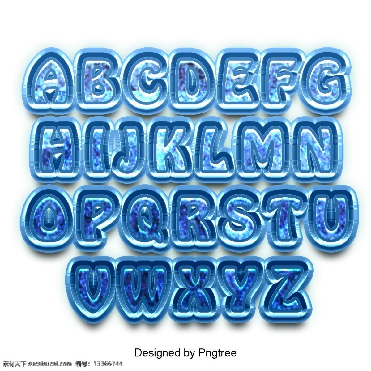 二 十 四 英文 字母 设置 字体 书法 海报 蓝色 冰水 滴 3d 可爱 效果 三维 水滴