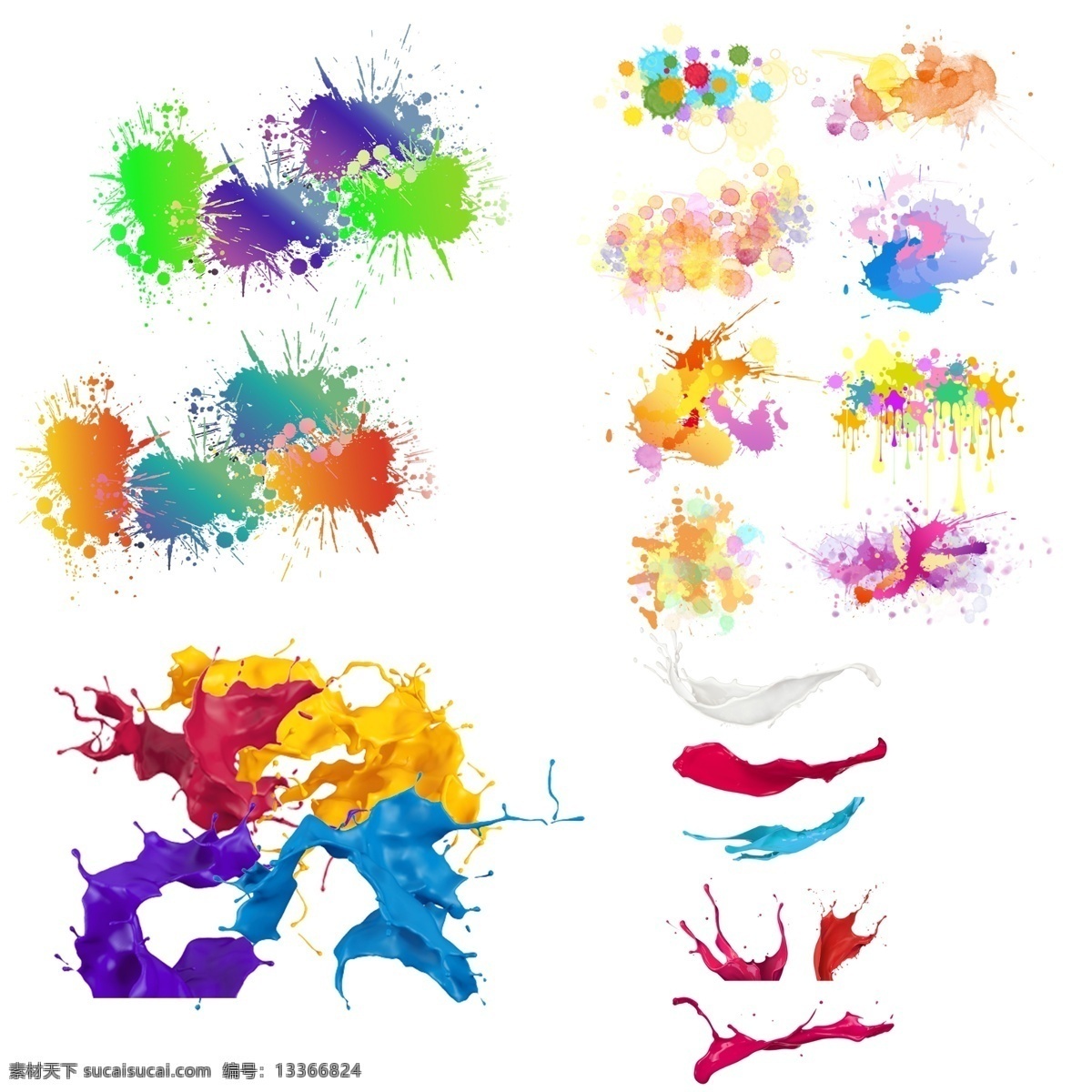 飞溅的油漆 飞溅的颜料 色彩 彩色 喷墨 彩色喷墨 彩色墨迹 动感颜料 动感油漆 3d油漆喷溅 底纹背景 喷溅 红色 蓝色 黄色 分层