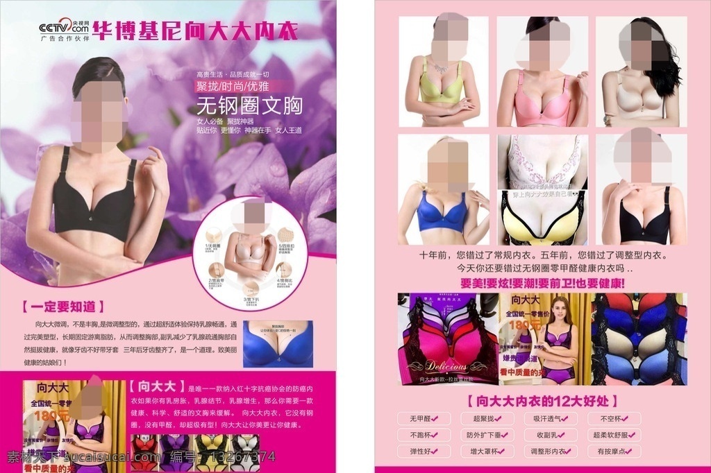 宣传单 传单 海报 dm dm单 向大大 向大大内衣 文胸 华博基尼 dm宣传单