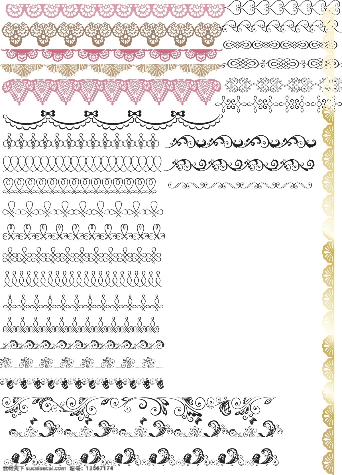 欧式 花纹 花边 欧式花纹集合 矢量图 花纹花边