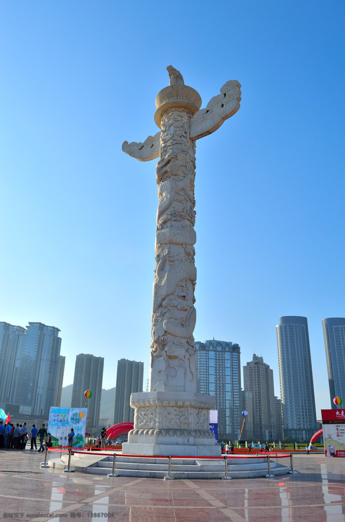 华表 星海华表 星海广场 蓝天 华表照片 国内旅游 旅游摄影