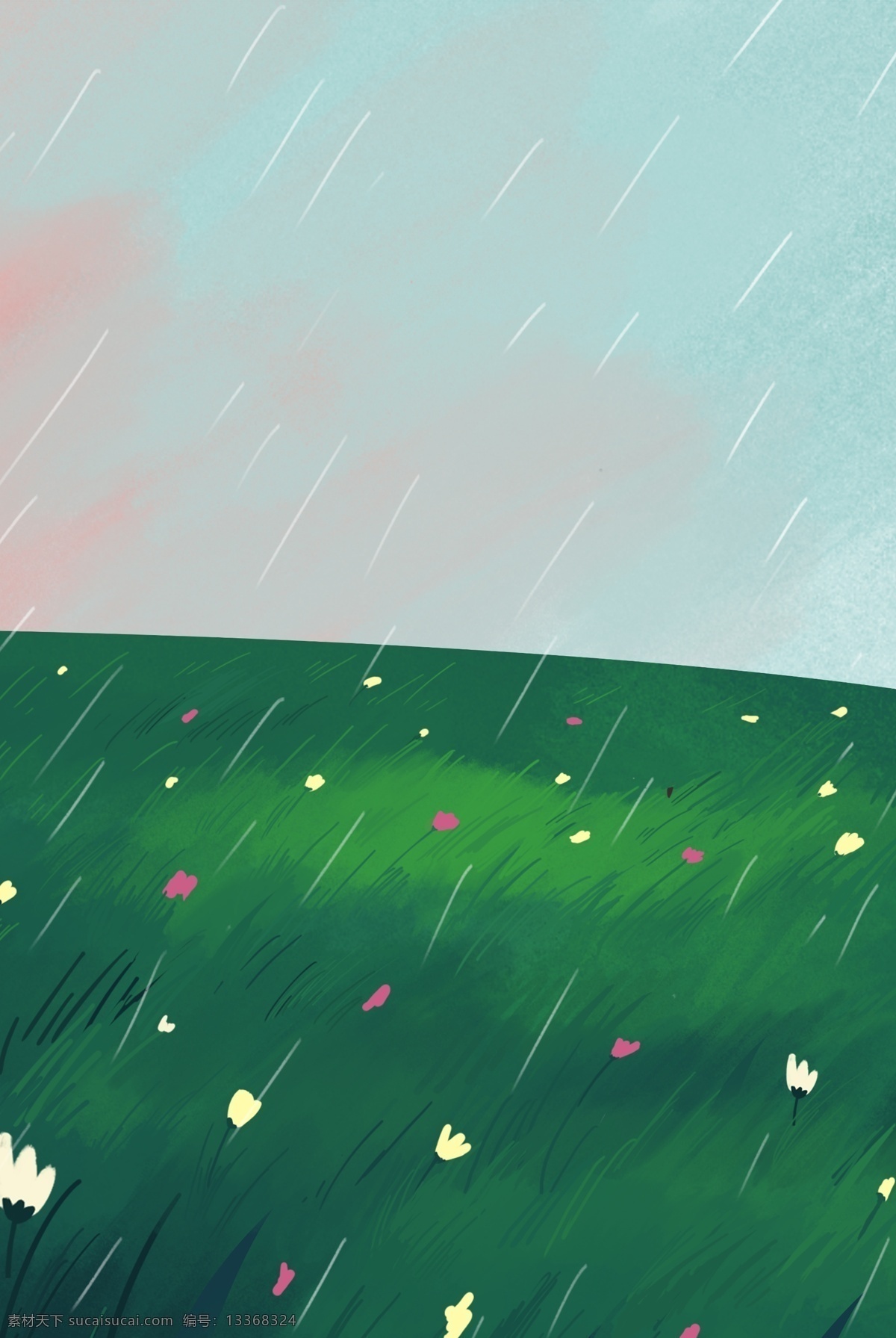 谷雨 节气 背景 下雨背景 卡通下雨 谷雨背景 psd背景 简约背景 通用背景 海报背景 简约
