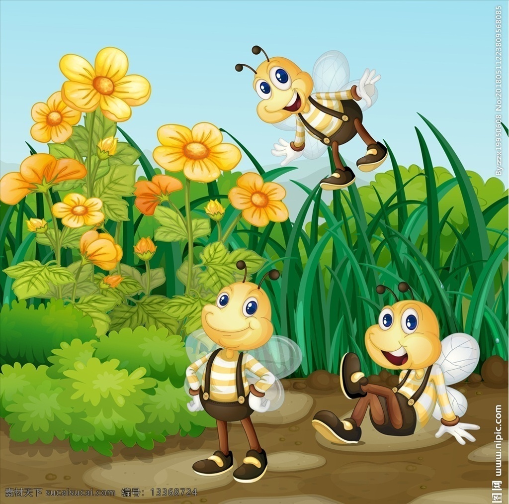 蜜蜂 卡通蜜蜂 矢量蜜蜂 手绘蜜蜂 蜜蜂素材 卡通小蜜蜂 可爱动物 可爱小蜜蜂 矢量卡通 底纹边框 背景底纹 生物世界