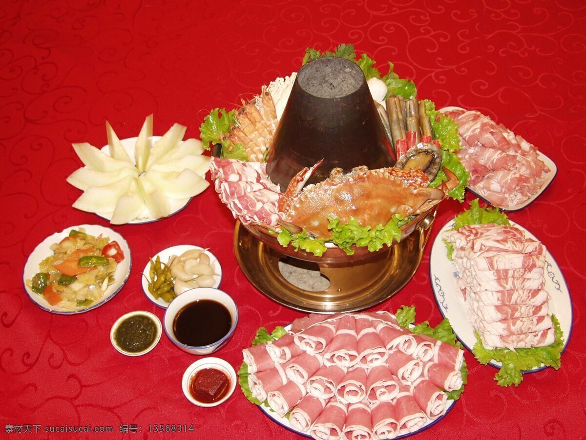 菜品 餐饮美食 传统美食 火锅 美食 美味 食物原料 涮锅 铜 铜火锅 锅子 涮锅子 羊肉 炭火锅 涮羊肉 psd源文件