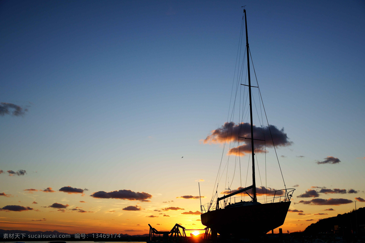 夕照歸帆 旅遊 景觀 景象 天空 雲彩 海岸 船桅 帆船 黃昏 夕陽 霞光 旅游摄影