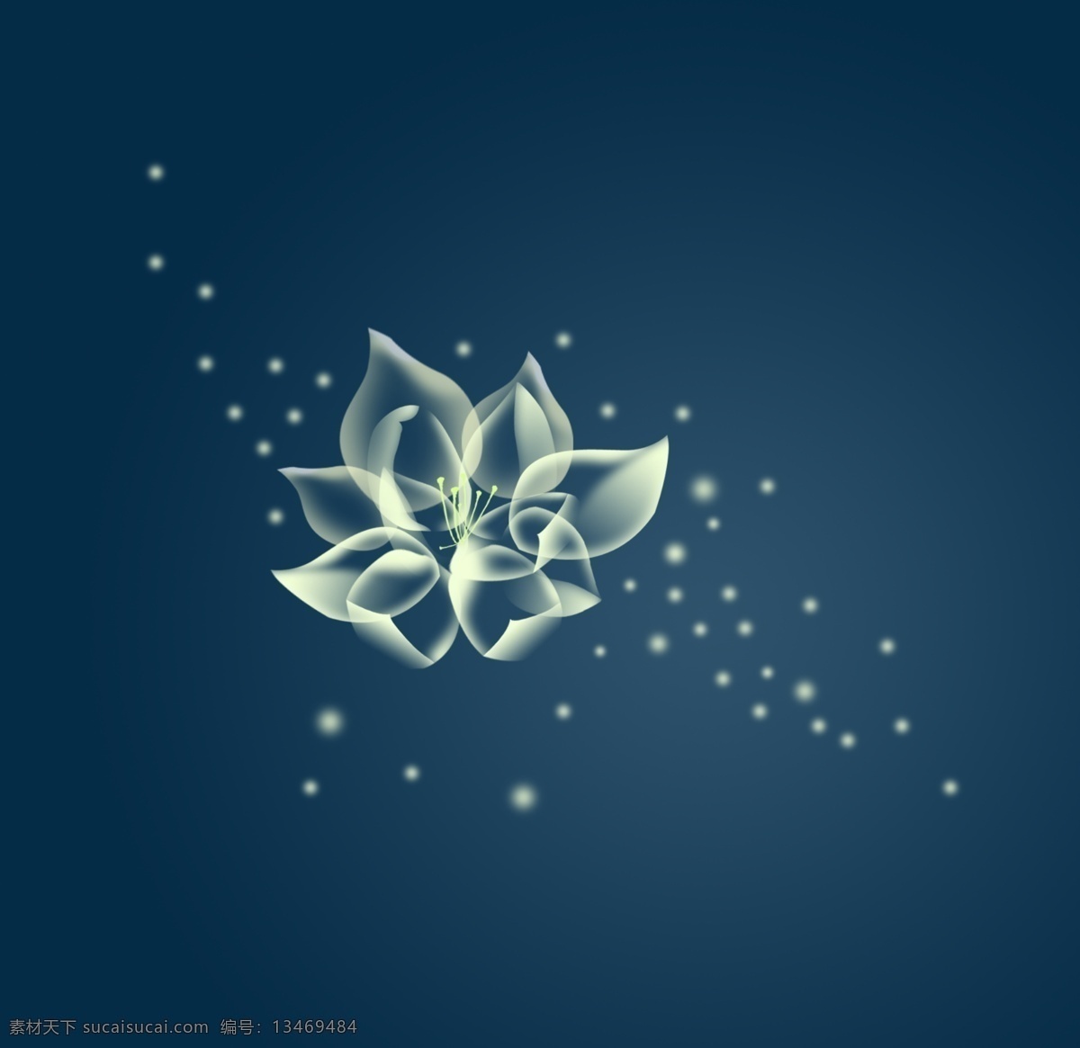 透明花朵 花朵 星星 花瓣 分层 源文件