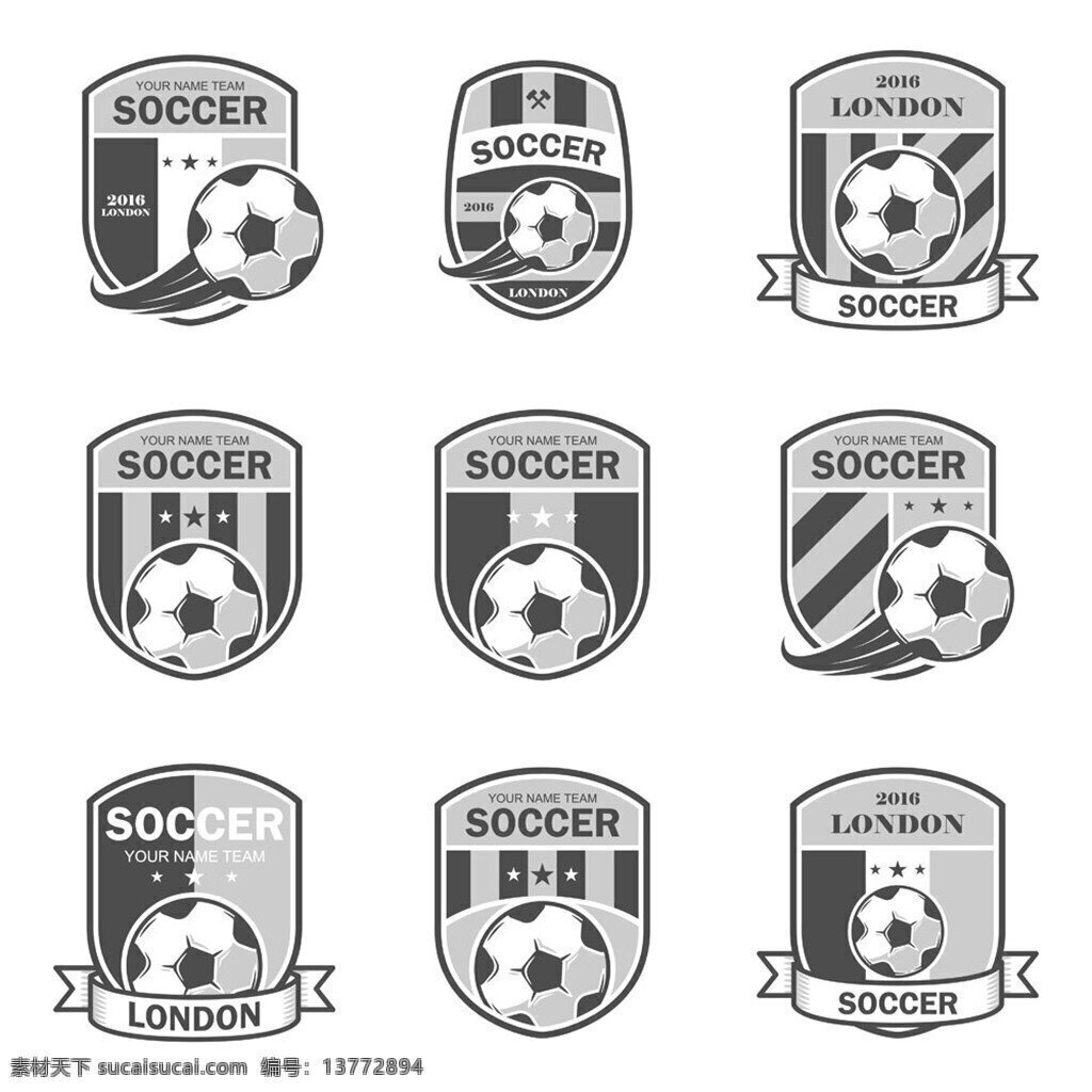 黑白 足球 主题 logo 徽章 贴纸 打折 促销 降价 图标 矢量 标签主题 标志 小图标 标识标志图标