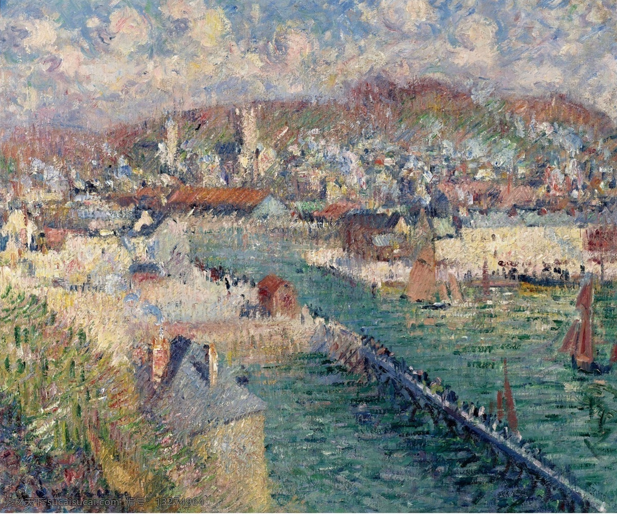 1925 大师 画家 风景画 静物 油画 建筑 装饰画 fecamp of port the loiseau gustave 人物 高清 西方 国外 现代 家居装饰素材