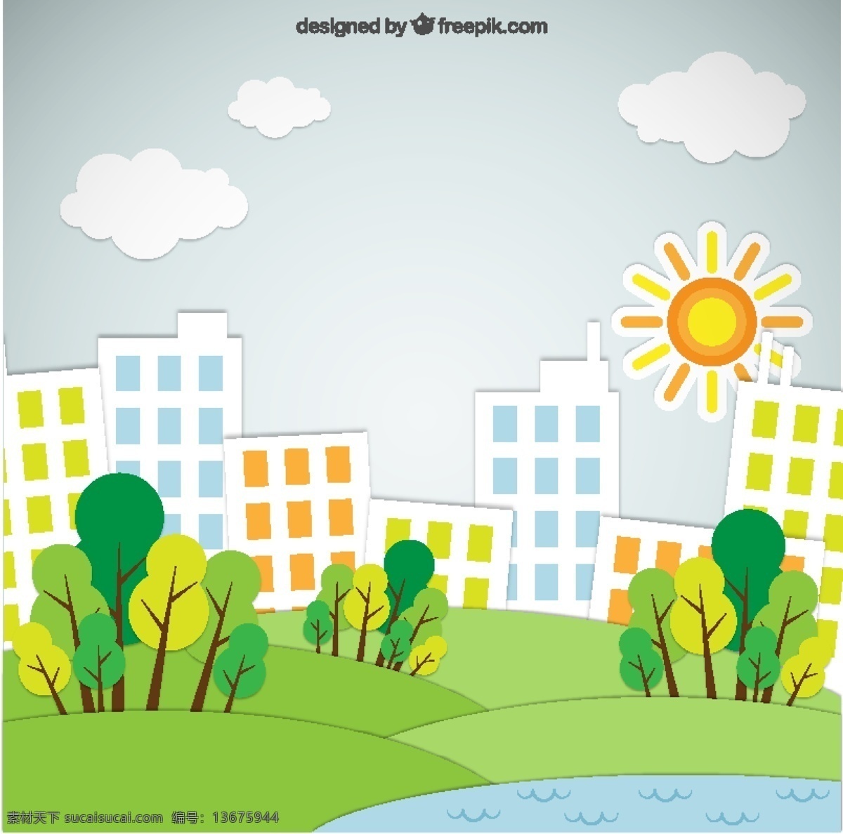 城市草坪背景 造纸 建筑 阳光 自然 可爱 树木 公园 城市 草甸