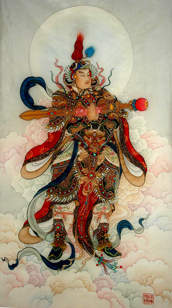韦陀菩萨 工笔重彩 绘画书法 文化艺术