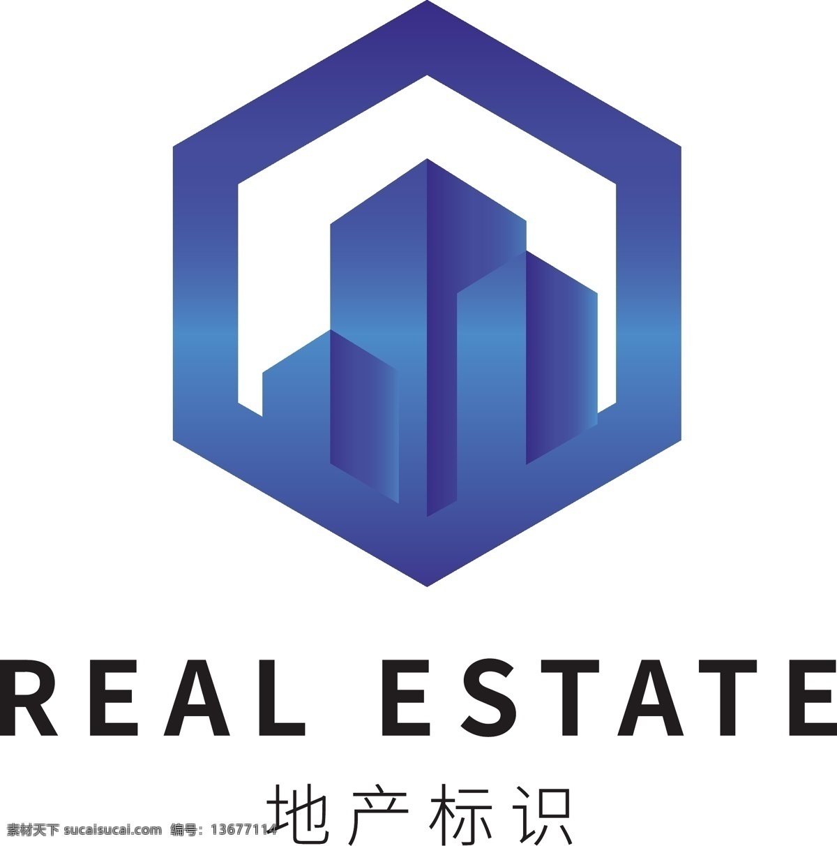 几何 渐变 房地产 企业 logo 模板
