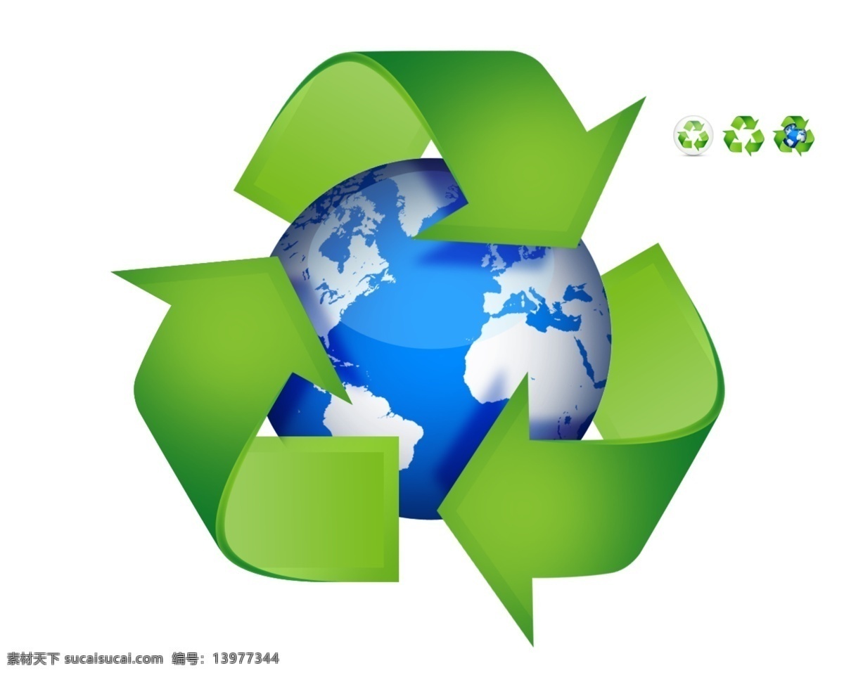 绿色 可循 环 标志 地球 可循环 再生利用 标志设计 广告设计模板 源文件