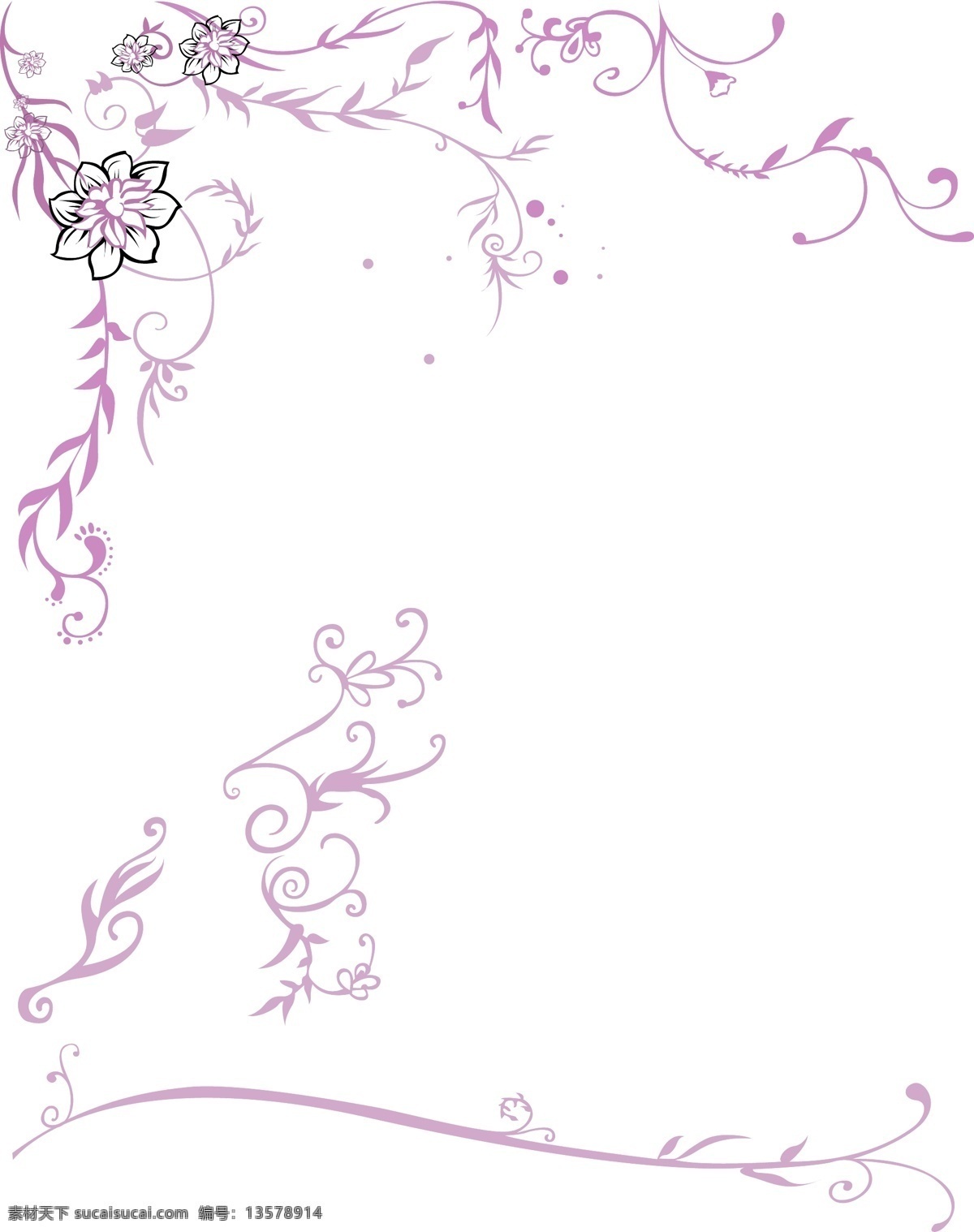 紫色藤蔓 紫色 藤蔓 花纹 花边 花 花纹花边 底纹边框 矢量