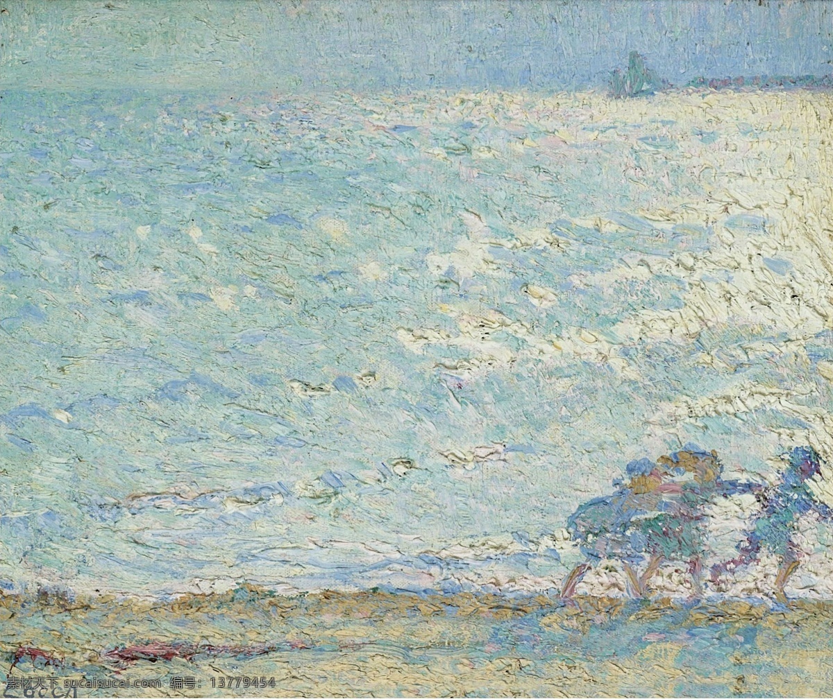 1912 大师 画家 风景画 静物 油画 建筑 装饰画 breakers with beach the on children leech william 人物 高清 西方 国外 现代 家居装饰素材