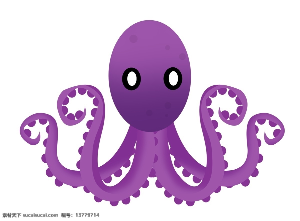 紫色海洋章鱼 章鱼 海底生物 动物